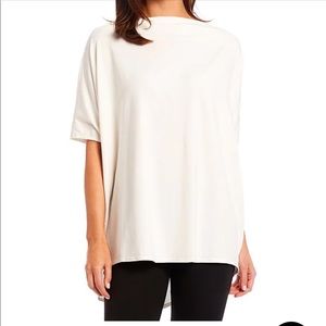 Bryan Walker White Cowl Neck Sleeveless Bamboo Organic Cotton Top